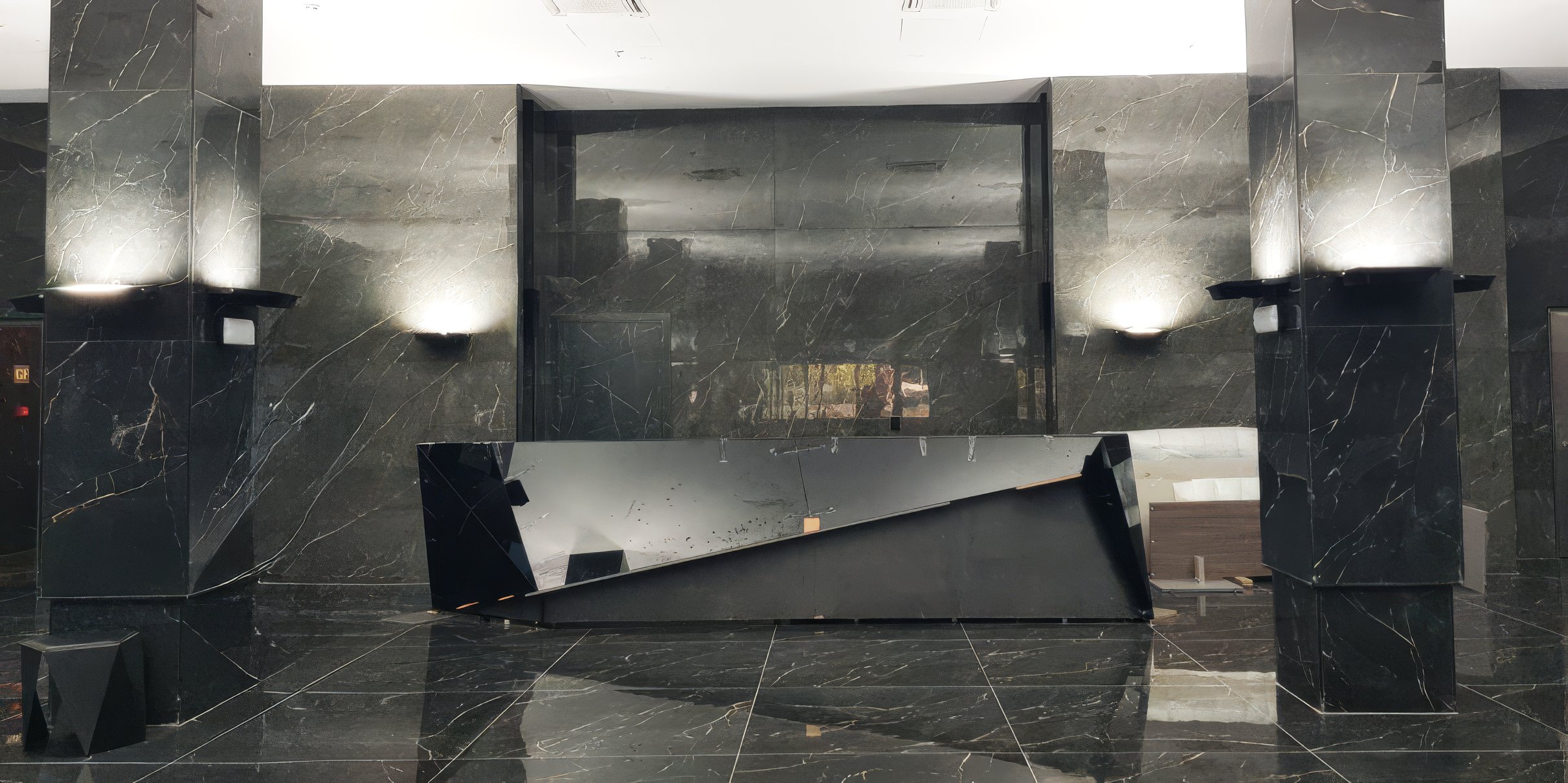 Prisma Noir front elevation with ceramic-clad columns